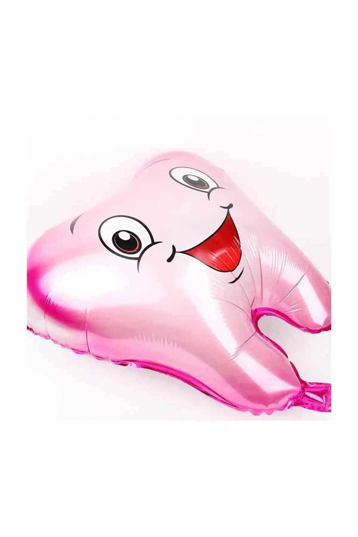Diş Şeklinde Folyo Balon ve Pembe Konfetili Şeffaf Balon Seti Karşılaştırması