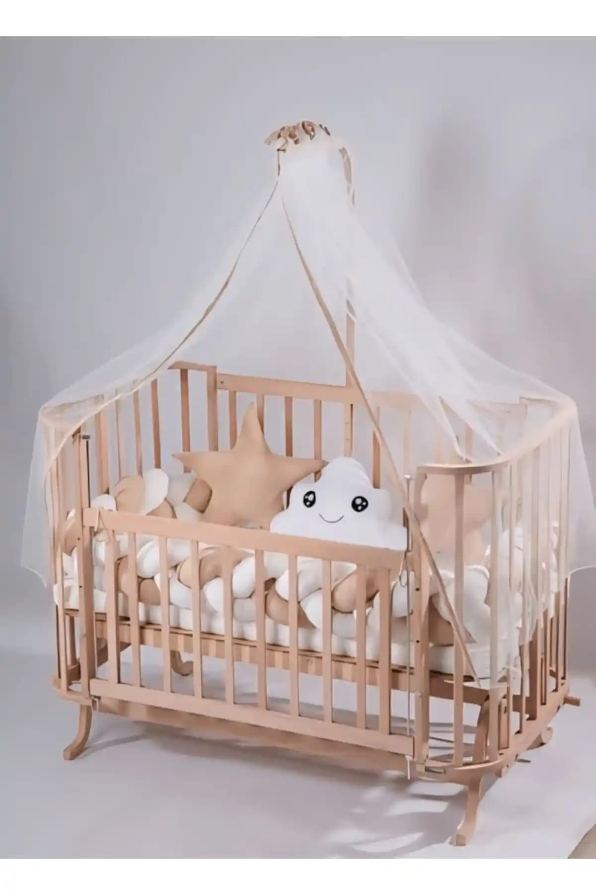 Bebekonfor Doğal Ahşap Mabela Anne Yanı Beşik: Konforlu ve Sağlıklı Bebek Yatağı