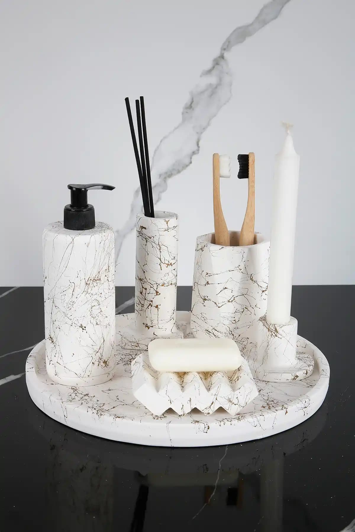 Betonmall 6 Parça Beton Banyo WC Seti Takımı: Dayanıklı ve Modern Tasarım