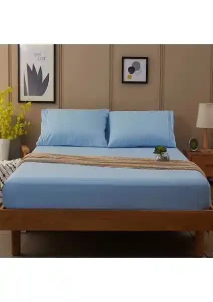 Buanart Çift Kişilik Lastikli Penye Çarşaf 160x200 cm Ekru Renkli Konforlu Tasarım