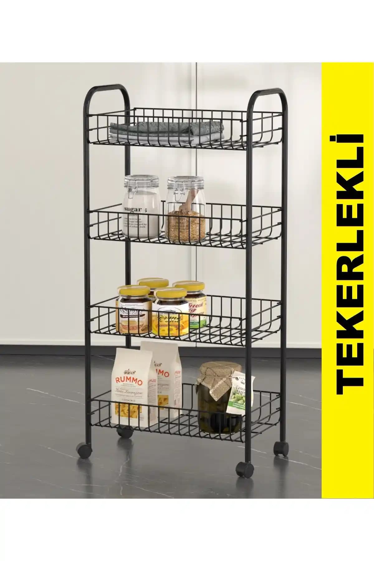 EVA METAL TASARIM Sebze ve Meyve Sepeti: Çok Amaçlı 4 Katlı Metal Raf İncelemesi