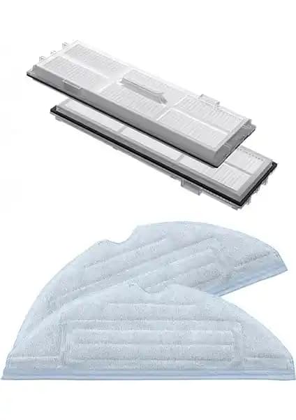 ibrush Roborock S7 Uyumlu 2'li Hepa Filtre ve 2'li Fiber Bez Seti ile Etkili Temizlik