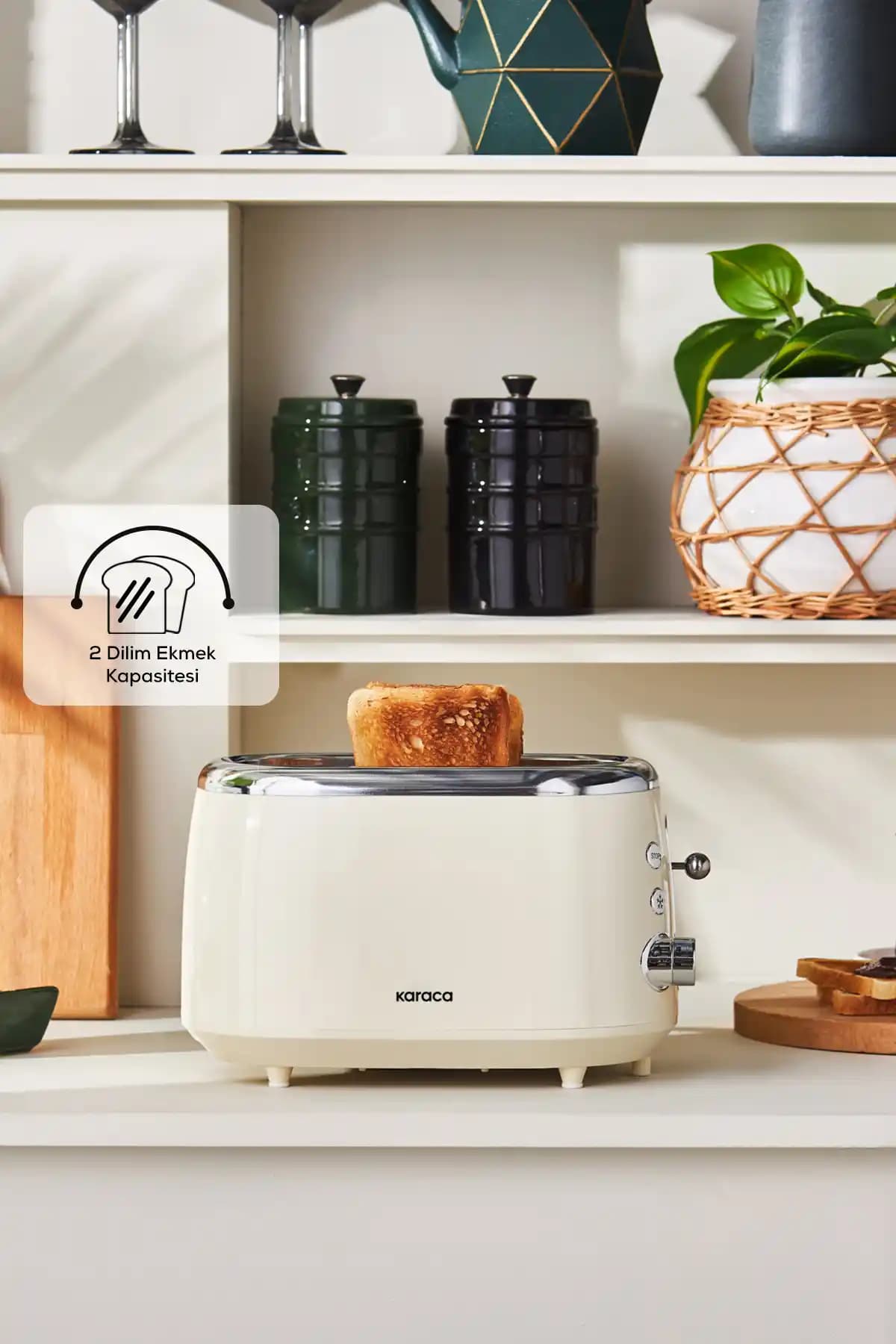 Karaca Crusty Ekmek Kızartma Makinesi: 700 Watt Güç ve 7 Kademeli Ayar ile Şık Tasarım
