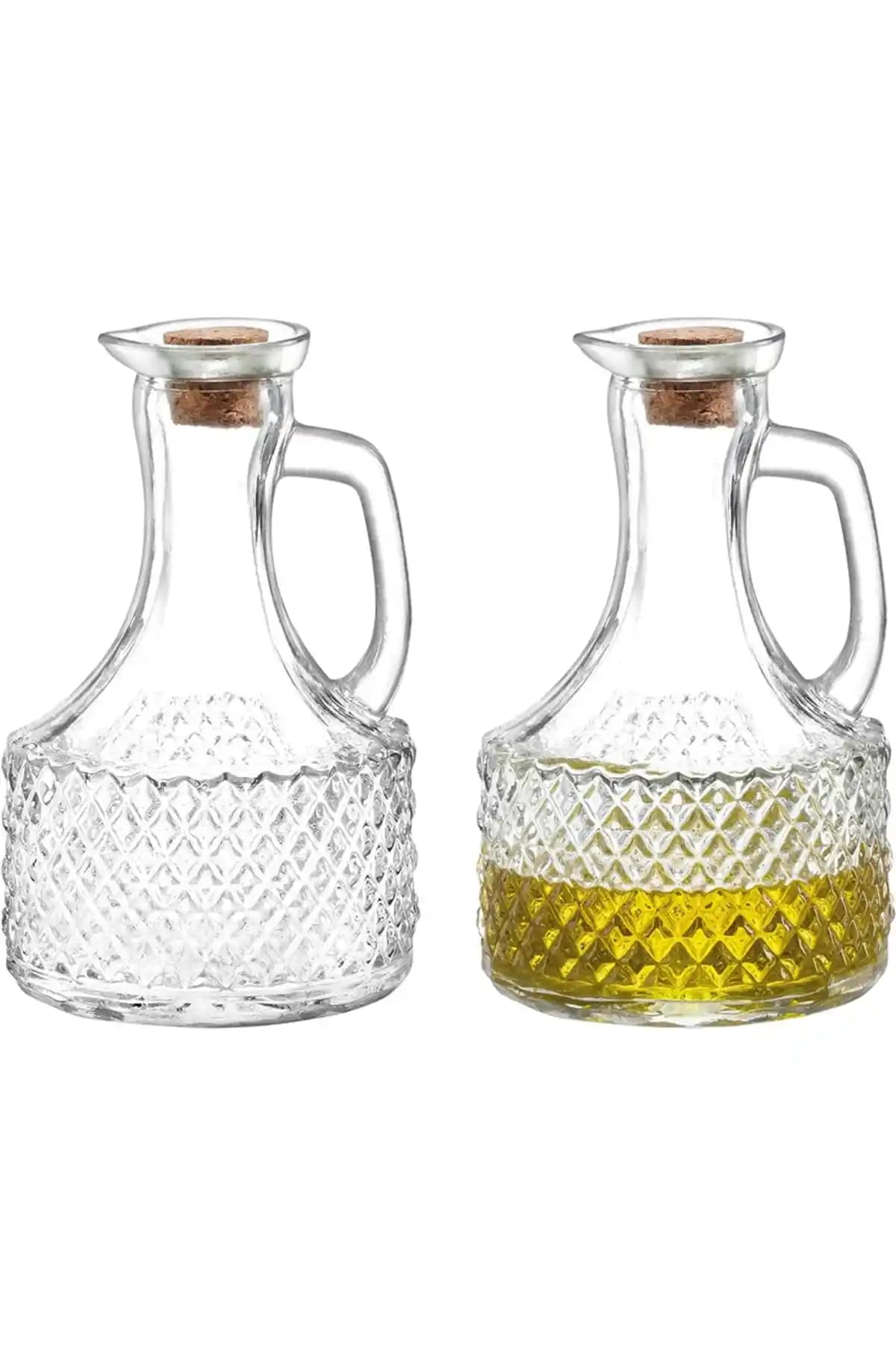 Madame Coco Olivie Orta Boy 2'li Yağlık-Sirkelik Seti 370ml Cam Mutfak Aksesuarı