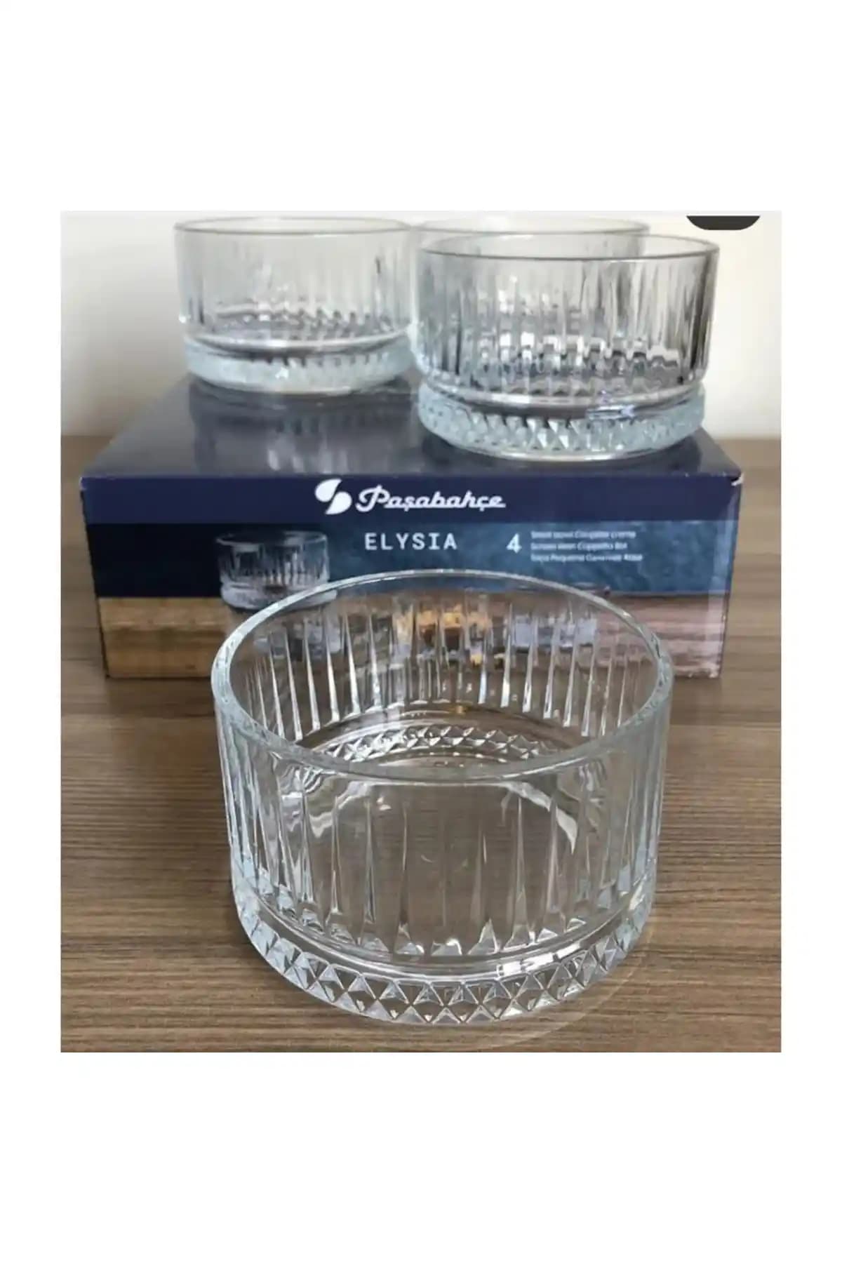Paşabahçe 530038 4'lü Düz Elysia Cam Kaseler 235 cc Şık ve Fonksiyonel Set