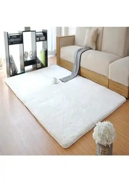 Sarar Post Peluş Beyaz Kaymaz Taban Halı - Konforlu ve Sağlıklı Yolluk Seçeneği