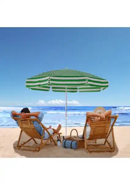 Plaj ve bahçe kullanımı için Exent Eğilebilen ve Ods Çizgili Plaj Şemsiyesi Karşılaştırması