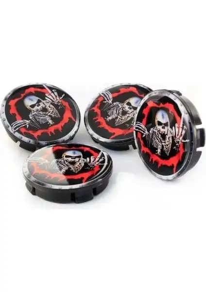 3EGROUP Aggressive Skull Damla Kaplama Jant Göbeği Spor ve Modifiye Araçlar İçin
