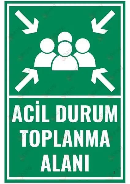 Acil Durum Toplanma Alanı Dekota Yönlendirme Levhası Güvenlik ve Yönlendirme İçin Uygun
