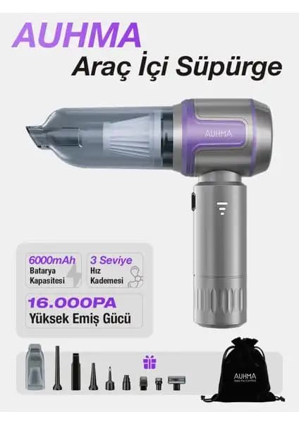 Auhma AHV-09 Kablosuz Taşınabilir Araç İçi ve Ev Temizliği Cihazı Ürün Özellikleri ve Kullanım Avantajları