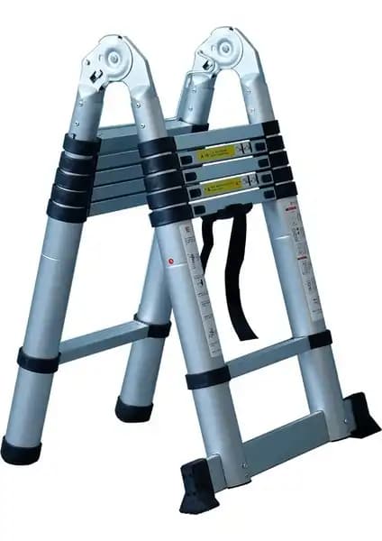 Cardilife 280 cm+280 cm Alüminyum Teleskopik Merdiven Güçlü ve Taşınabilir Profesyonel Çözüm