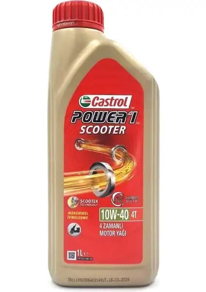 Castrol Power 1 Scooter 4T 10W-40 Motor Yağı: Yüksek Performans ve Dayanıklılık