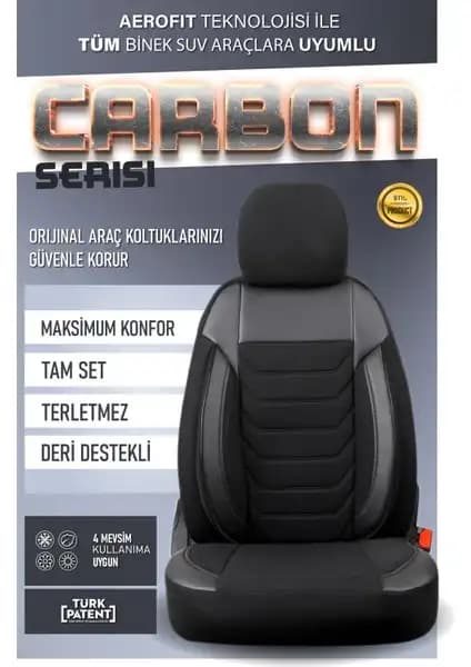 Citroën C4X (2022-2024) İçin Carbon Serisi Tam Set Oto Koltuk Kılıfı