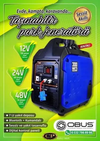 CP Obus Karavan Dc Jeneratör 12V Benzinli: Taşınabilir ve Güçlü Mobil Enerji Çözümü