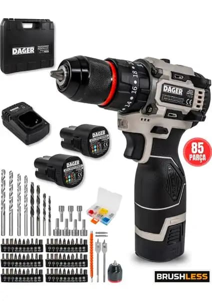 Dager BOLT 16.8V Kömürsüz Darbeli Şarjlı Matkap Seti yüksek performans ve çok yönlülük sağlar