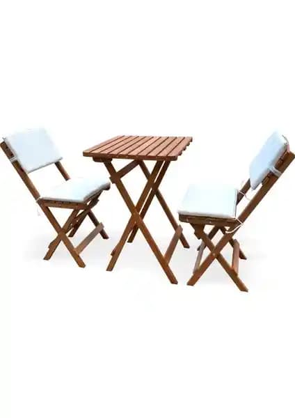 Evvon Ahşap Katlanır Bistro Seti: Dayanıklı ve Şık Dış Mekan Mobilyası Çözümü