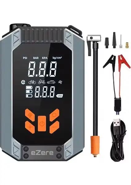 Ezere ST-9632D Taşınabilir Araç Lastik Şişirme ve Akü Takviye Seti Özellikleri