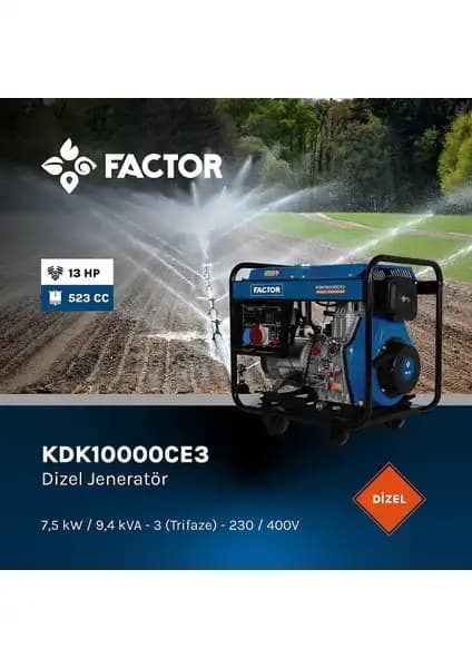 Factor KDK10000CE3 9.4 kVA Dizel Jeneratör Güç ve Güvenilirlik Sunar