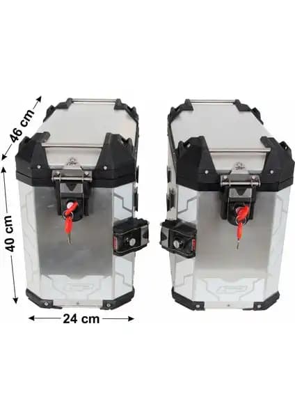 GP Kompozit 40 Lt x 2 Alüminyum Motosiklet Yan Çanta Seti Güçlü ve Güvenli Taşıma Çözümü