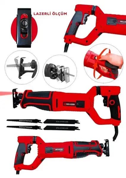 Graizer 1000W 6 Kademe Devir Ayarlı Bakır Sargılı Kemik Kesme Tilki Kuyruğu Testere
