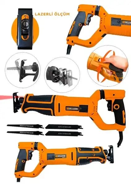 Graizer 1000W Kemik ve Sert Malzeme Kesme Testere 6 Kademe Hız Ayarlarıyla Profesyonel Kullanım İçin