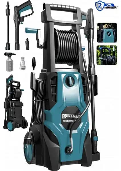 Graizer GR-M-180 Çelik Şanzuman Yüksek Basınçlı Bahçe ve Araç Yıkama Makinesi
