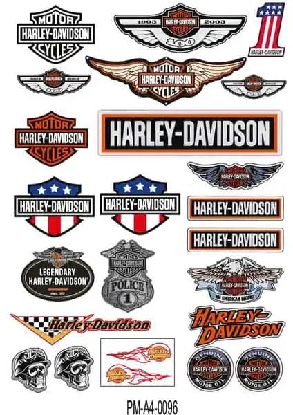 Harley Davidson Ekipman Kask ve Motorsiklet Sticker Seti 01: Dayanıklı ve Şık Tasarım