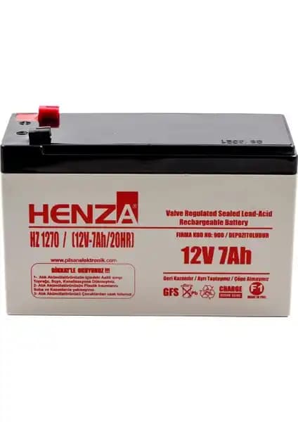 Henza HZ1270 12V 7.0Ah Bakımsız Kuru Akü Güç ve Güvenilirlik Sunar
