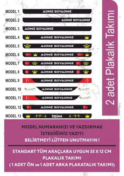 Karbonsoft Kişiye Özel Logo ve İsimli Takmatik Araç Plakalıkları Özelleştirilebilir ve Dayanıklı