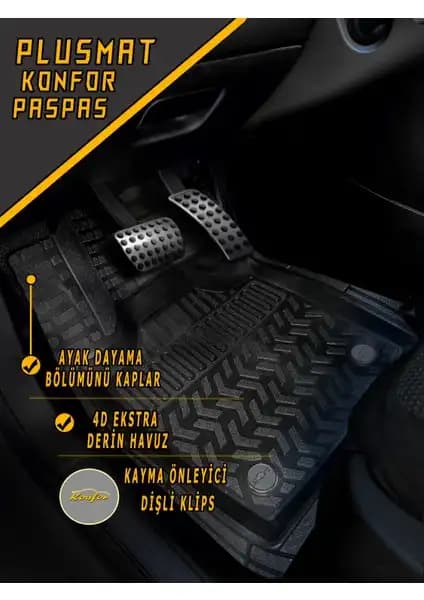 Konforum Oto Paspas Havuzlu Ekstra Derin Havuzlu Paspas Araç İç ve Dış Koruma Ürünü