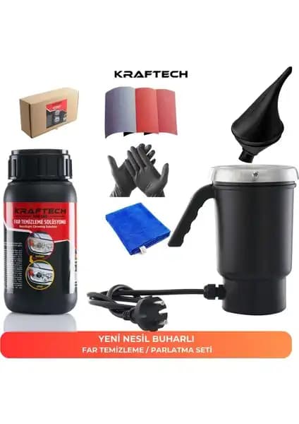 Kraftech Yeni Nesil Buharlı Araba Far Temizleme ve Parlatma Seti Detaylı İnceleme