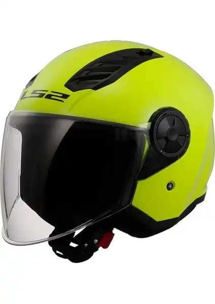 LS2 Airflow 2 Neon Sarı Yarım Kask: Şehir İçi ve Kısa Yolculuklar İçin Güvenli ve Şık Tasarım