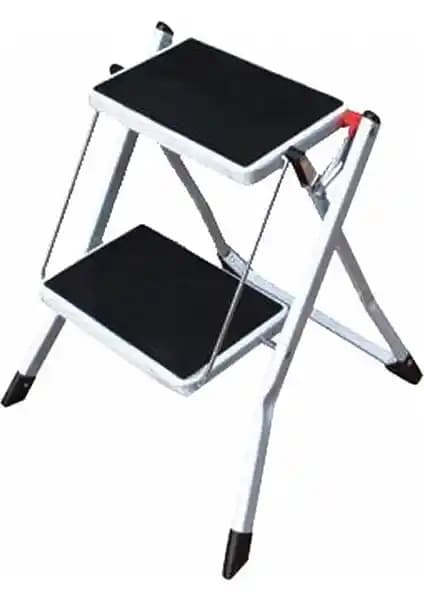 Mac Allister 2 Basamaklı Metal Katlanabilir Merdiven - Dayanıklı ve Kullanışlı Tasarım