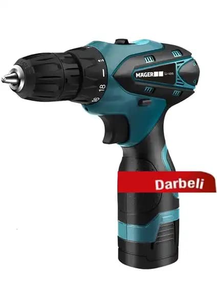 Mager Darbeli İki Akülü Şarjlı Vidalama Matkap Seti: Çok Fonksiyonlu ve Dayanıklı Çözüm