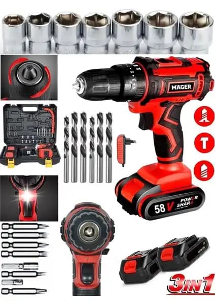 Mager Deutschland 58V 8Ah Metal Şanzıman Darbeli Çift Akülü Vidalama Matkapı Özellikleri ve Kullanım Alanları