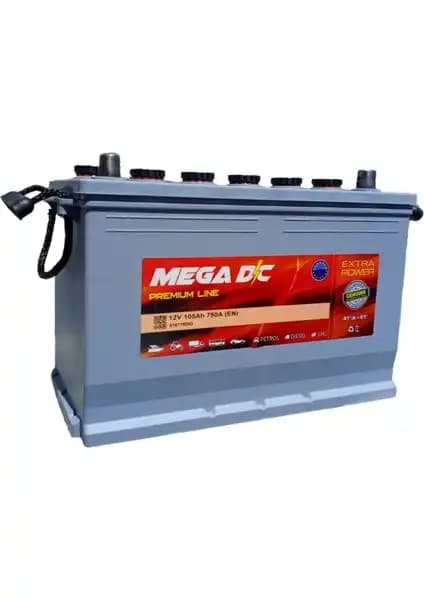 Mega Dc Premium Line 12V 105 Amper 750A Akü Güç ve Dayanıklılık Sunar