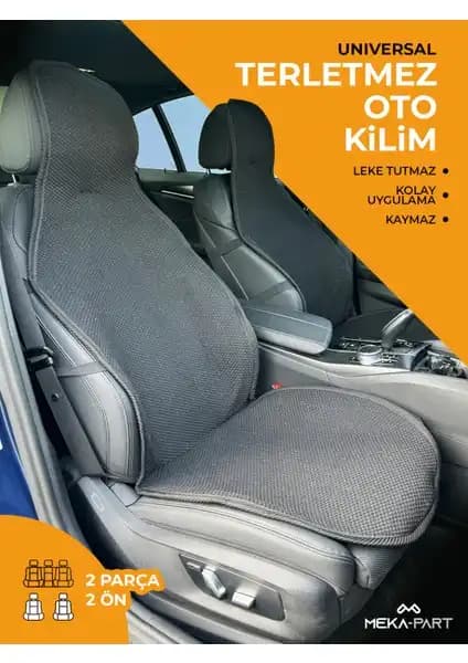Meka Part Terletmez Kilim 2'li Oto Kilim Siyah – Estetik ve Konfor Sağlayan Otomobil Aksesuarı