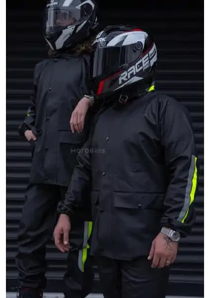 Motobros Reflektörlü Özel Kesim 0,45mm Kalın Yağmurluk Takımı Güvenlik ve Dayanıklılık Sağlar