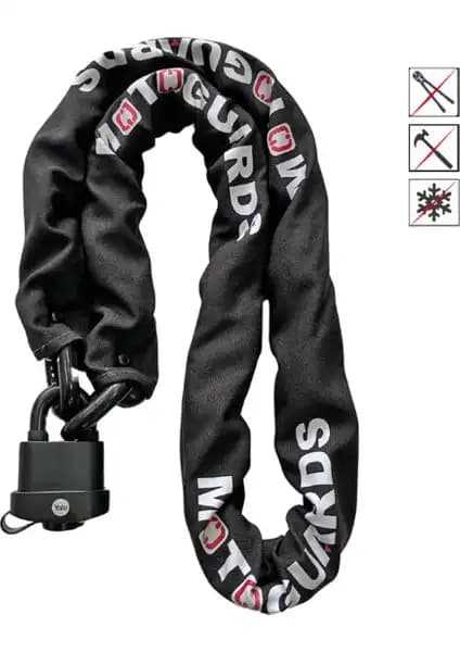 Motoguards 2 Metre 13mm Çelik Zincir ve Yale Marine Kilit Güvenlik Paketi