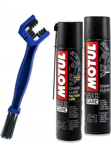 Motul C1, C4 ve Zincir Temizleme Fırçası Seti ile motosiklet bakımınızı kolaylaştırın