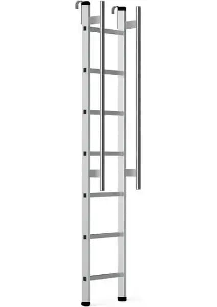 Narvon 2 Metre Korkuluklu Kancalı Alüminyum Merdiven Güvenli ve Dayanıklı Endüstriyel Kullanım