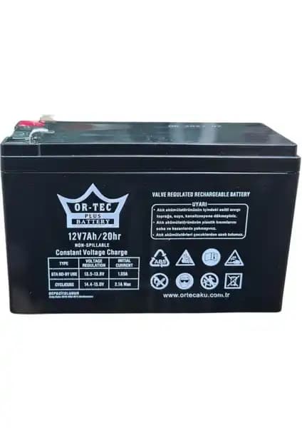 Or-Tec 12V 7Ah Siyah Kuru Akü Güç ve Güvenilirlik Sunan Endüstriyel Çözüm