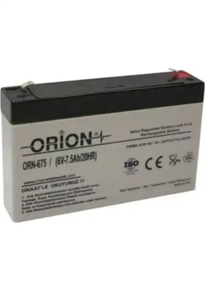 Orion 6V 7.5Ah Bakım Gerektirmeyen Akü: Güvenilir Endüstriyel Enerji Kaynağı
