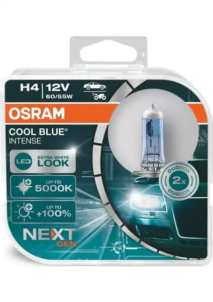 Osram H4 Cool Blue Intense Next Gen 5000K Beyaz Işık Yüksek Performanslı Halojen Ampul