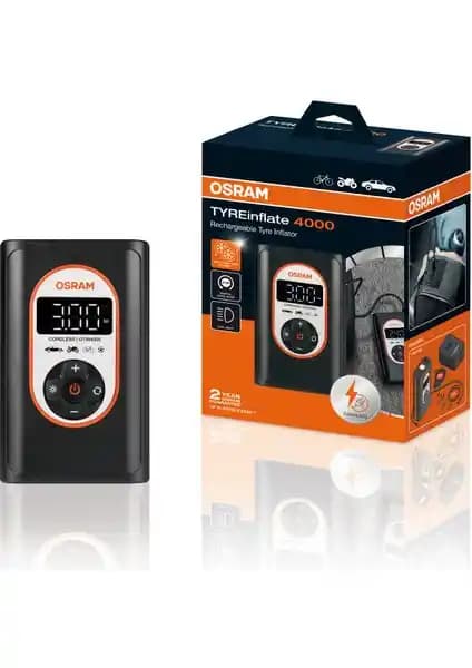 Osram Lastik Kompresörü Şarjlı Tyreinflate 4000 ile Güvenli ve Pratik Lastik Şişirme Çözümü