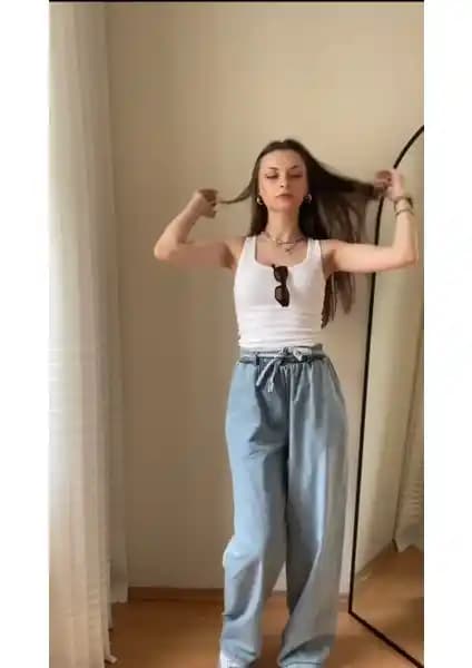 Pass&Pass 4110 İnce Kot Palazzo Bayan Pantolon: Şıklık ve Konforun Mükemmel Buluşması