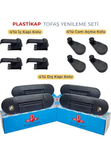 Plastikap Tofaş Modelleri İçin Kapı ve Cam Kolları Seti Yüksek Kalite ve Dayanıklılık