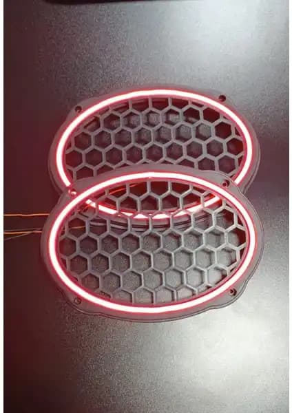 Pozart Oval 6x9 Neon Işıklı Midrange ve Hoparlör Kapağı Ses ve Görsel Estetik İçin