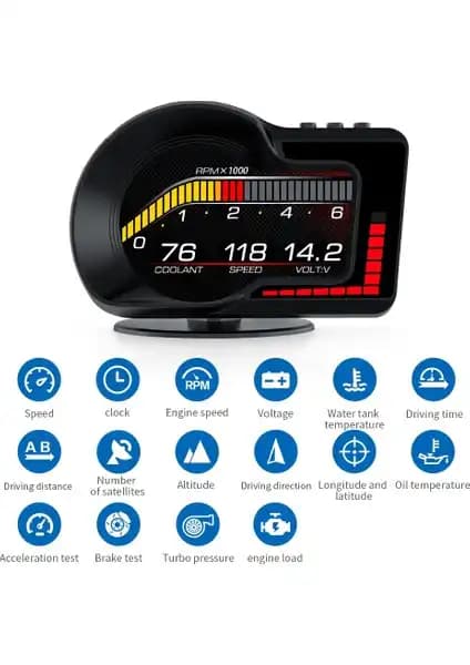 Relaxus F15 Hud Obd Gelişmiş Fonksiyonlu Araç Veri Ekranı ile Sürüş Güvenliğinizi Artırın