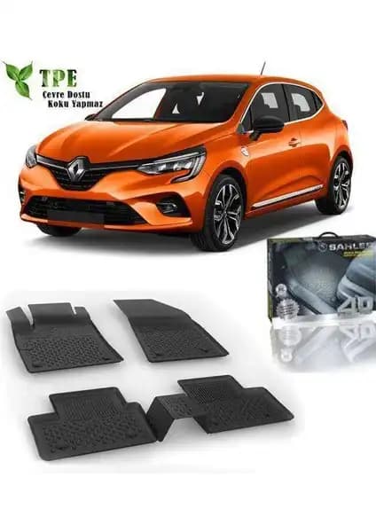 Sahler Renault Clio 5 2020 ve Sonrası İçin Yüksek Kaliteli Siyah Havuzlu Paspaslar